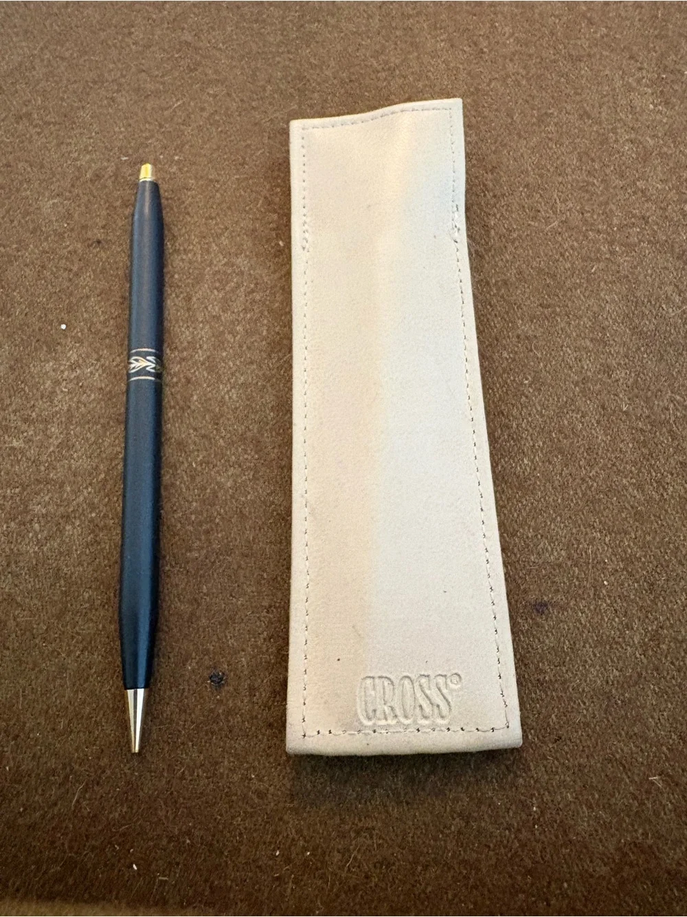 Vintage Cross mechanical pencil leather case suede